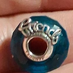 Pandora Authentic Brand New Teal Murano Friend Always Glass Bead Charm