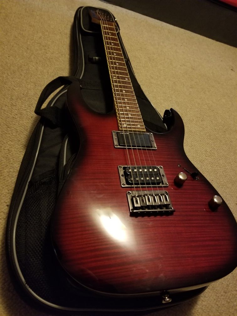 Ibanez rgr421exfm electric guitar with upgrades and case