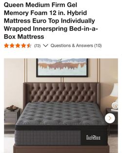 Queen Size Medium Firm Hybrid 12 in. Euro Top Mattress