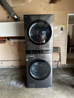 LG ThinQ Stacked Washer and Dryer Set ELECTRIC