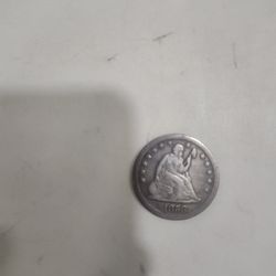 1858 Seated Liberty Quarter AU