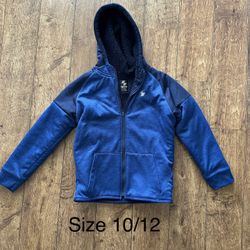 Boys Size 10/12 Sherpa Lined Zip Up Jacket