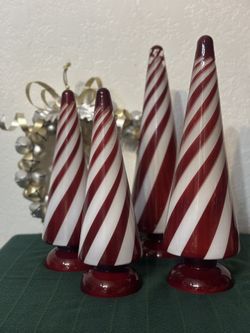 Glass Xmas Trees Set