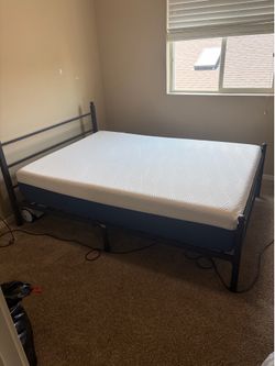 Full size bed with metal frame
