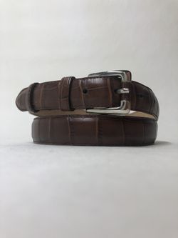 TALBOTS Women’s Brown Croc Embossed Leather Bellt