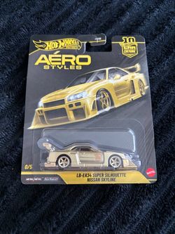 Hot Wheels Car Culture Aero Styles LB-ER34 Skyline 1:64 Gold Metal/Metal