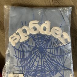 Spider hoodie, Blue and Size M
