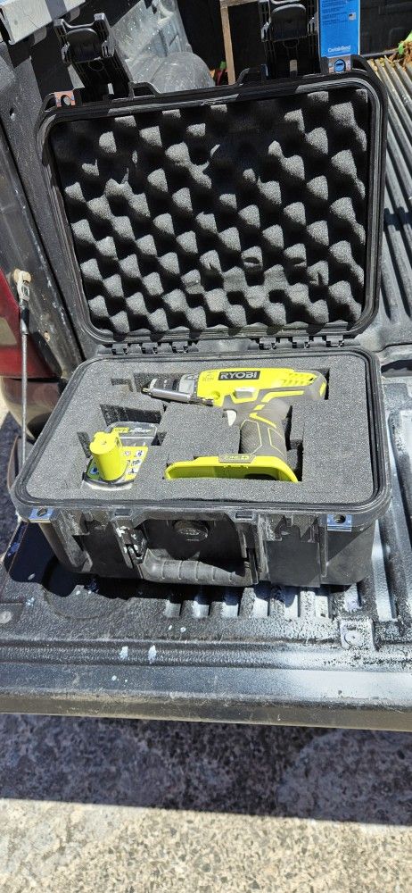 Ryobi Hammer Drill With Case And Battery