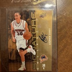 Autographed Stephen Curry, Davidson Card 