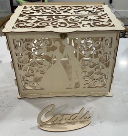 Collapsable Wooden Laser Gift Card Box