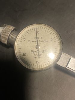 Brown & Sharpe Bestest Dial Indicator .0005" Swiss Made 7030-3