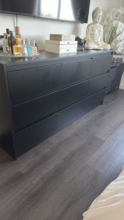 Black dresser.. Home Depot