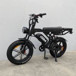 New. Retro moped e-bike 1000w 48v 20Ah hydraulic disc brakes top speed 31mph full suspension, electric bike 