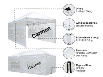 10x20' Easy Pop Up Canopy with Removable Sidewalls Waterproof Folding Wedding Party Tent Outdoor 