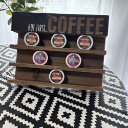 Rustic Farmhouse Wooden Coffee K-Cup Holder 3 Rows 12”x9.5”x3”