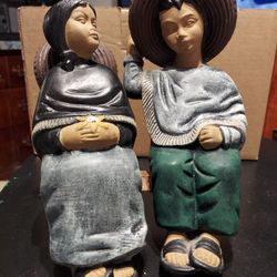 Vintage Mexican Man and Woman In Sombreros and Serapes $10.00