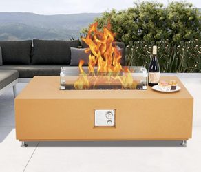NEW Propane Fire Pit Table W/ Glass Beads & Wind Guard & Rain Cover, 48" Firepit 50000BTU !