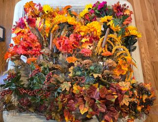 Fall faux flowers 50 stems & 5 small spray decor pieces