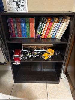 Dark Brown 3-Shelf Bookshelf (24.5" x 11.5" x 35.5")