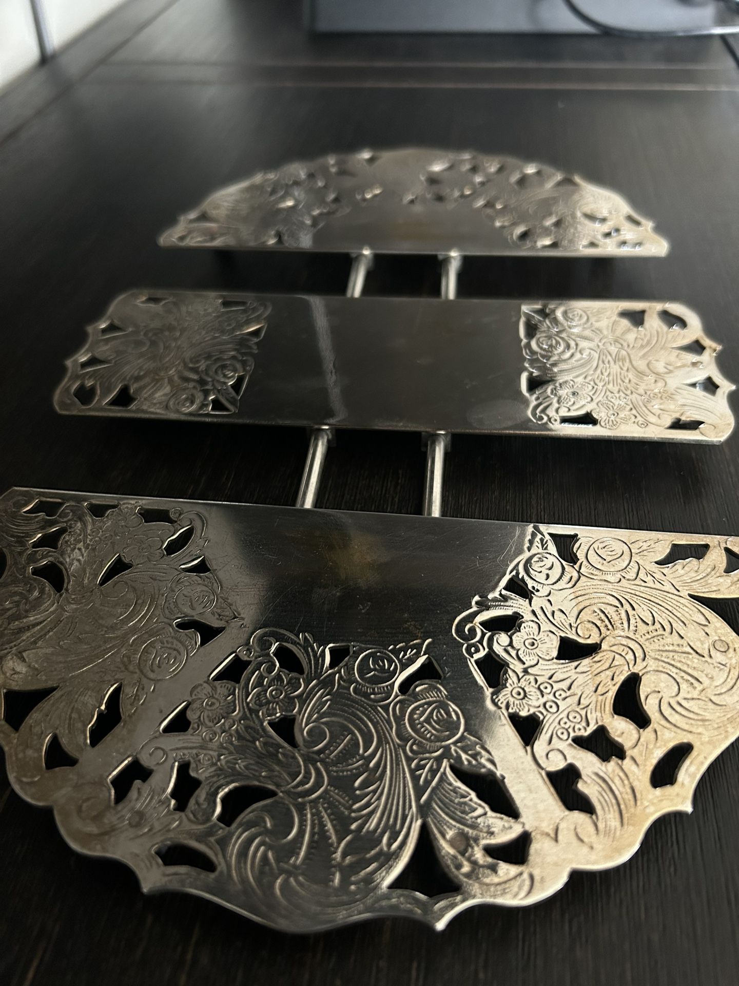 Vintage Leonard Silver Plated Expanding Trivet