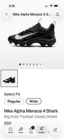 Nike Alpha Menace 4 Shark Big Kids Football Cleats