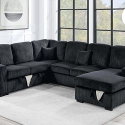 Corduroy Sectional Sleeper With Storage
