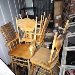 Six Wooden Chairs 