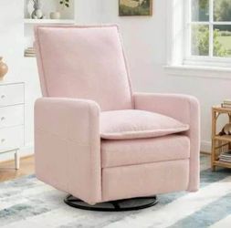 New - Manual Swivel Rocker Recliner Chair with Side Pockets Nursery Glider Recliner for Living Room,
