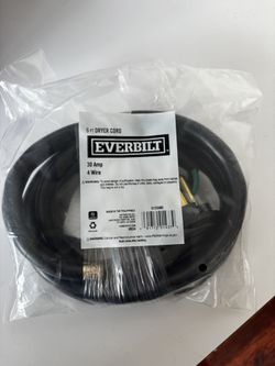 Everbilt 61255HD 6ft Electric Dryer Plug, 30 Amp, 4 Wire, Black 6ft dryer cord