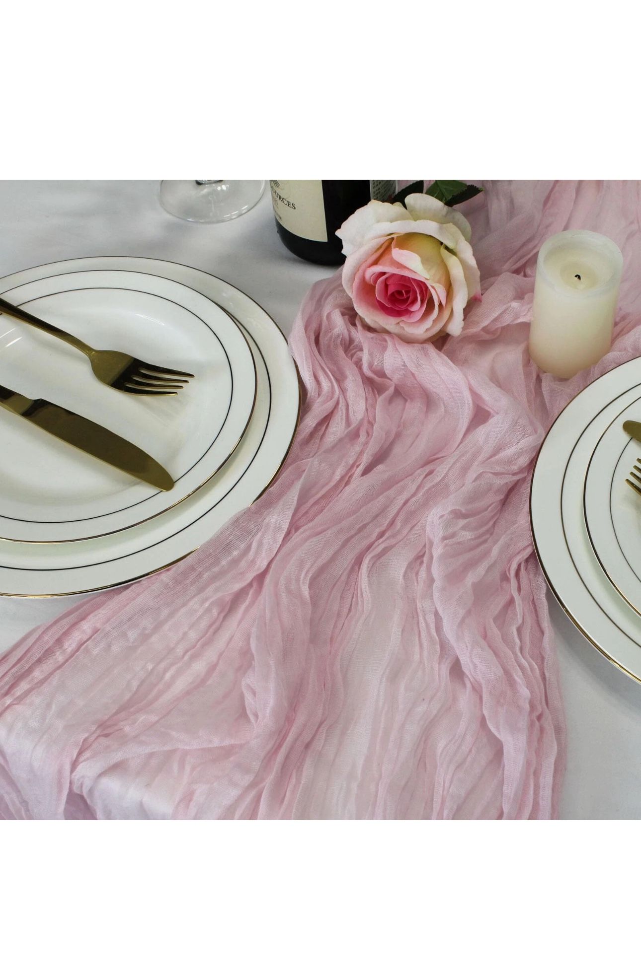 Rose Cheesecloth Tablerunners