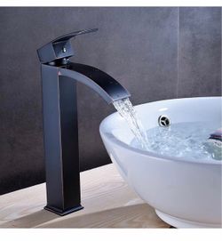 Waterfall Spout One Hole Solid Brass Vessel  Oil Rubbed,  F50