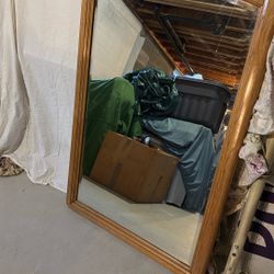 Wood Frame Bedroom Mirror 