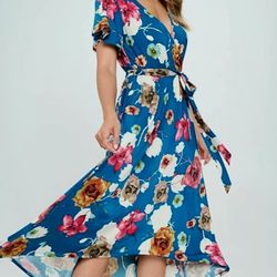 West K Floral Blue Dress