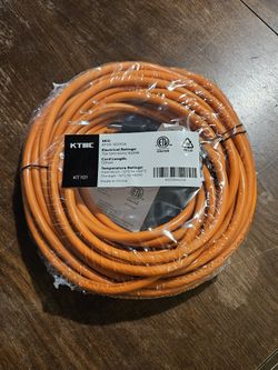 50ft 16AWG Outdoor Extension Cord, Indoor/Outdoor 50-Foot SJTW 16/3 Gauge Extension Cable with Durable Weatherproof PVC Vinyl Jacket, 3-Prong Grounded