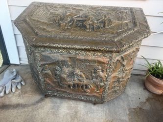 Antique brass trunk