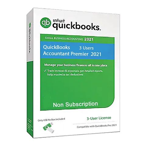 QuickBooks Desktop Premier ACCT 2021 3 Users USA No Subscription Physical USB
