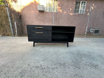 Crate And Barrel Mid Century Modern Style Media Console Entertainment Center Tv Stand Cabinet Sideboard Credenza