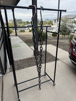 Plastic hook and chains prop