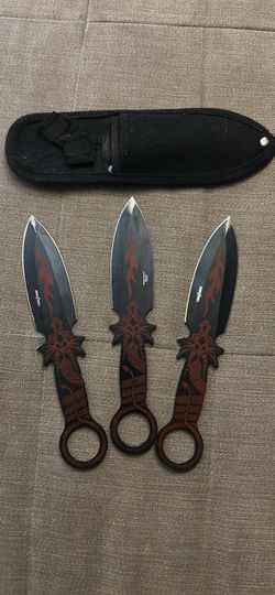 3-Piece Dragon Throwing Knife Set with Sheath