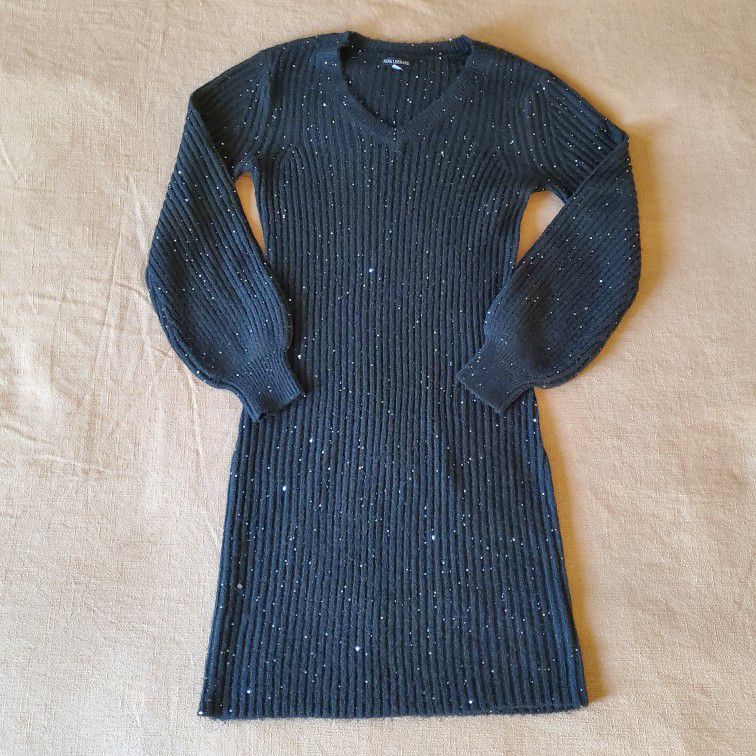 Women's Nina Leonard Sequin Sweater Dress Small