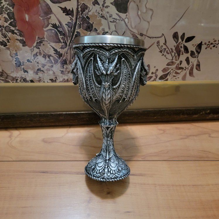 Wine Goblet Dragon Chalice Medieval Stainless Steel Cup Decor Resin Glass DrinkCollectible Celtic Home

