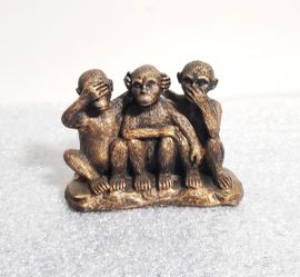 Bronze Monkey Trio Figurine