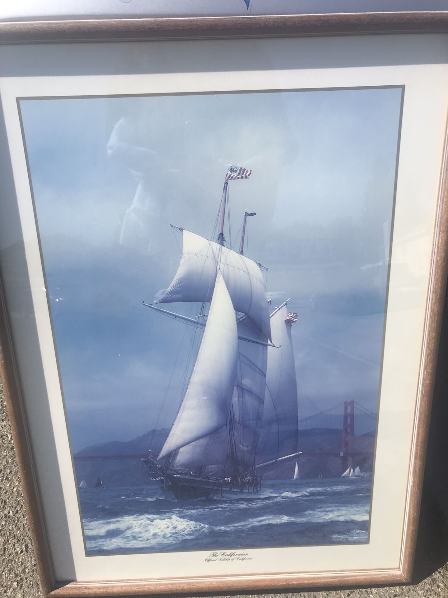 Beautiful Large The californian Vintage Sailboat Print 