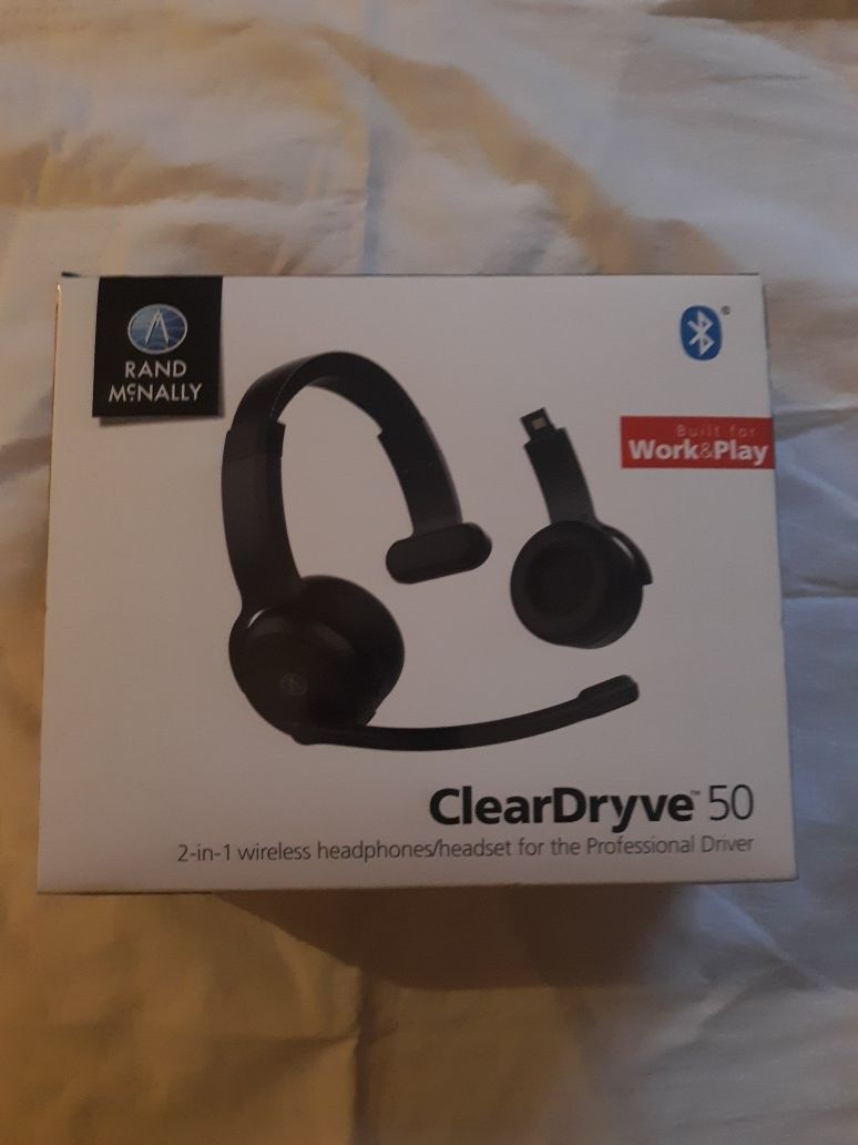 Rand McNally ClearDryve 50 2-in-1 Wireless Bluetooth Over-Ear Headphones (NEW)