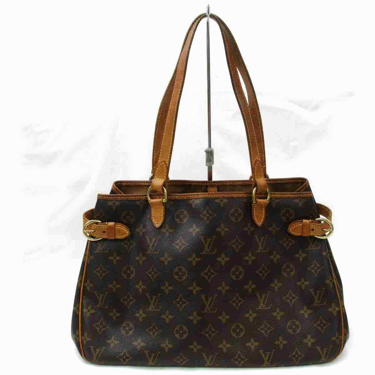 Authentic Louis Vuitton Batignolles Horizontal M51154 Brown Monogram Tote Bag 11461