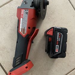 Milwaukee M18 Grinder With 5ah Battery 