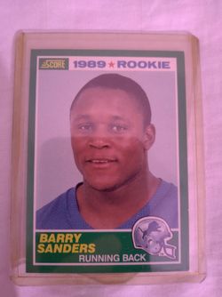 1989 Score Barry Sanders Rookie Card RC #257 Football sports Cards Detroit Lions football cards