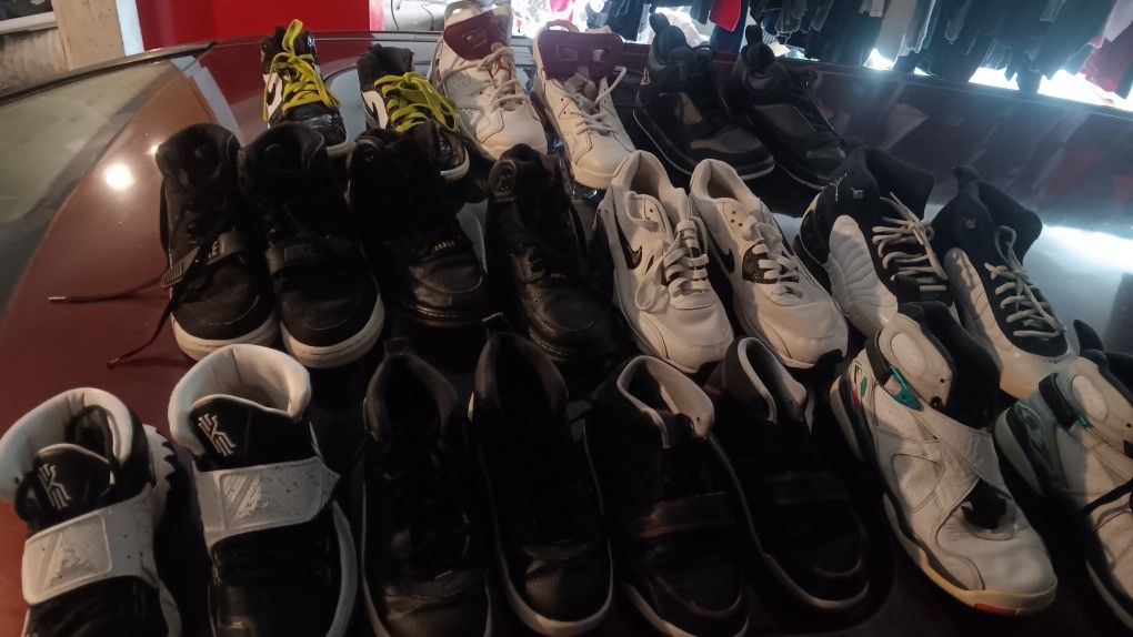 There Are 9 Pairs Of Jordans For Kids Youth Each Are Priced In Description