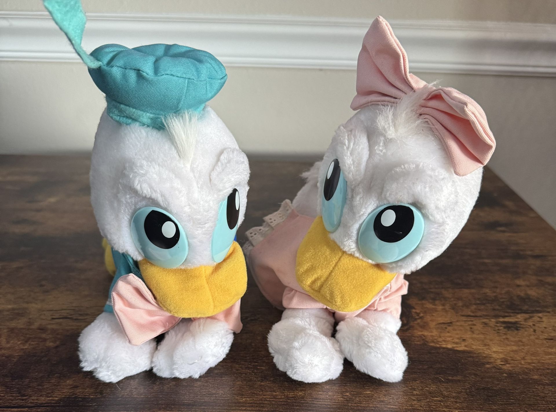 Vintage Disney Donald Daisy Duck Crawling Baby Plush Toys $8 for Both xox
