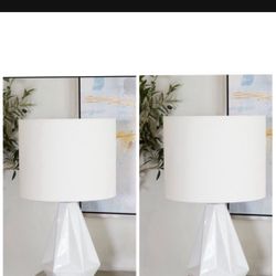 Modern Ceramic Table Lamp White Table For Two With Light Bulb